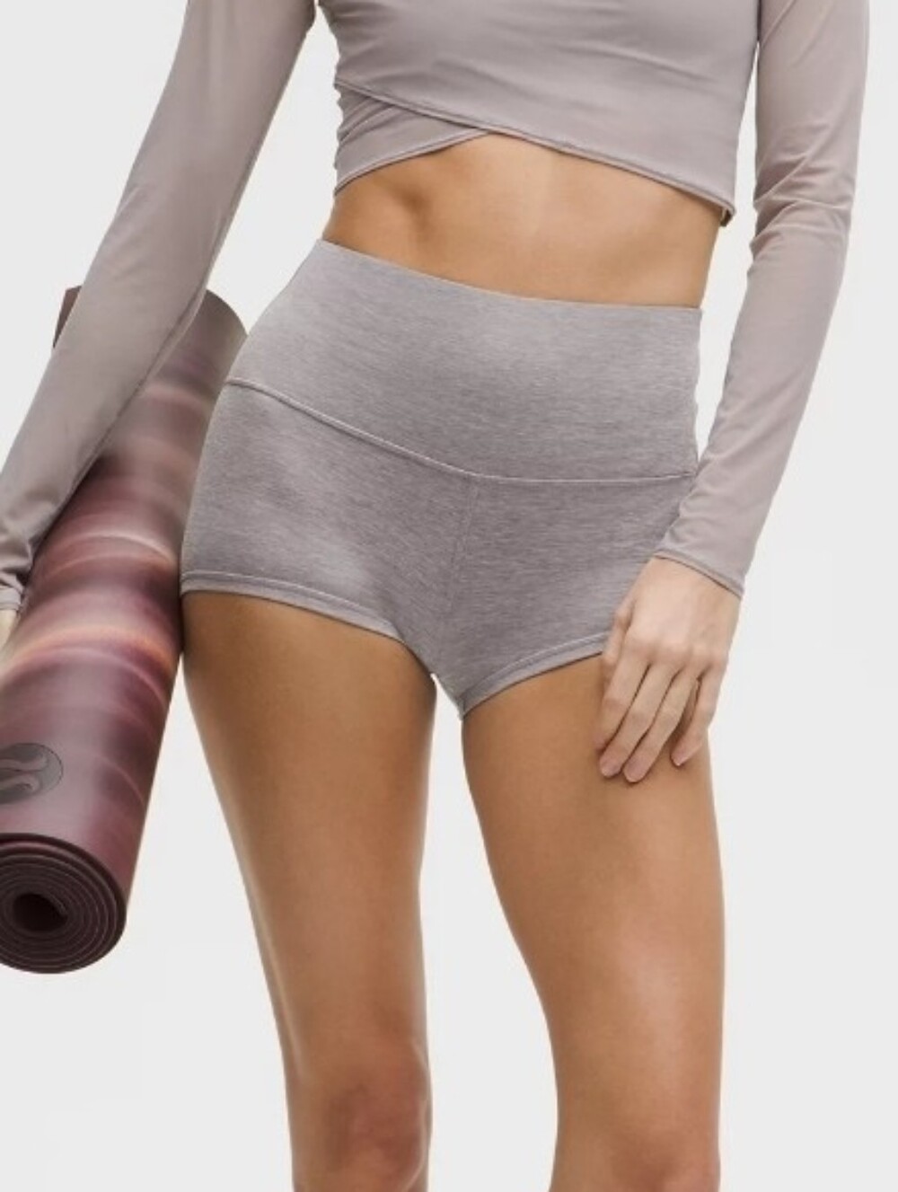 Lululemon Align High Rise Short 2" Size 4 Heathered Gray Nulu Yoga Shorts